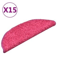 vidaXL Porrasmatot 15 kpl pinkki 56x17x3 cm hinta ja tiedot | Isot matot | hobbyhall.fi