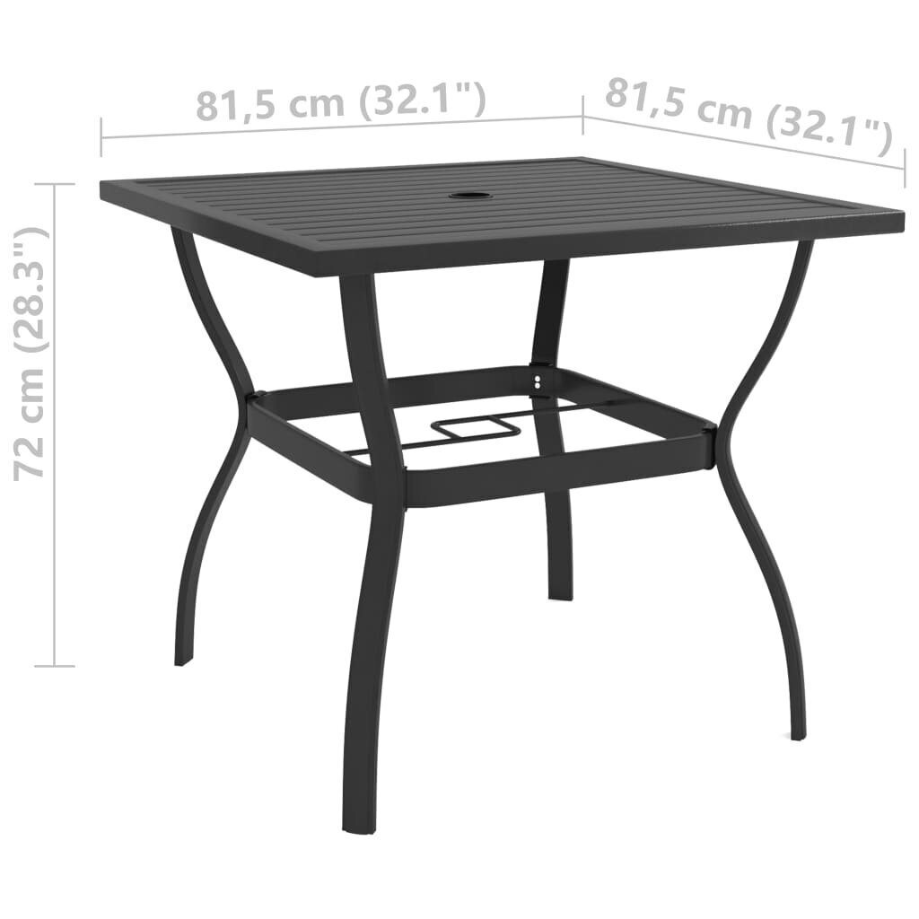 vidaXL Puutarhapöytä antrasiitti 81,5x81,5x72 cm teräs hinta ja tiedot | Puutarhapöydät | hobbyhall.fi