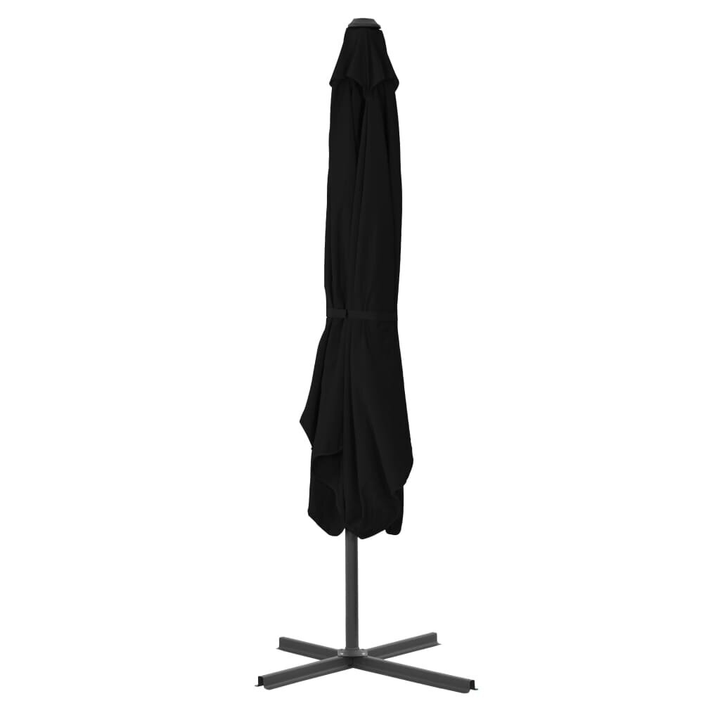 vidaXL Aurinkovarjo terästangolla musta 250x250x230 cm hinta ja tiedot | Aurinkovarjot ja markiisit | hobbyhall.fi