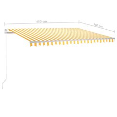 vidaXL Automaattisesti sisäänkelattava markiisi 450x300cm keltavalk. hinta ja tiedot | Aurinkovarjot ja markiisit | hobbyhall.fi