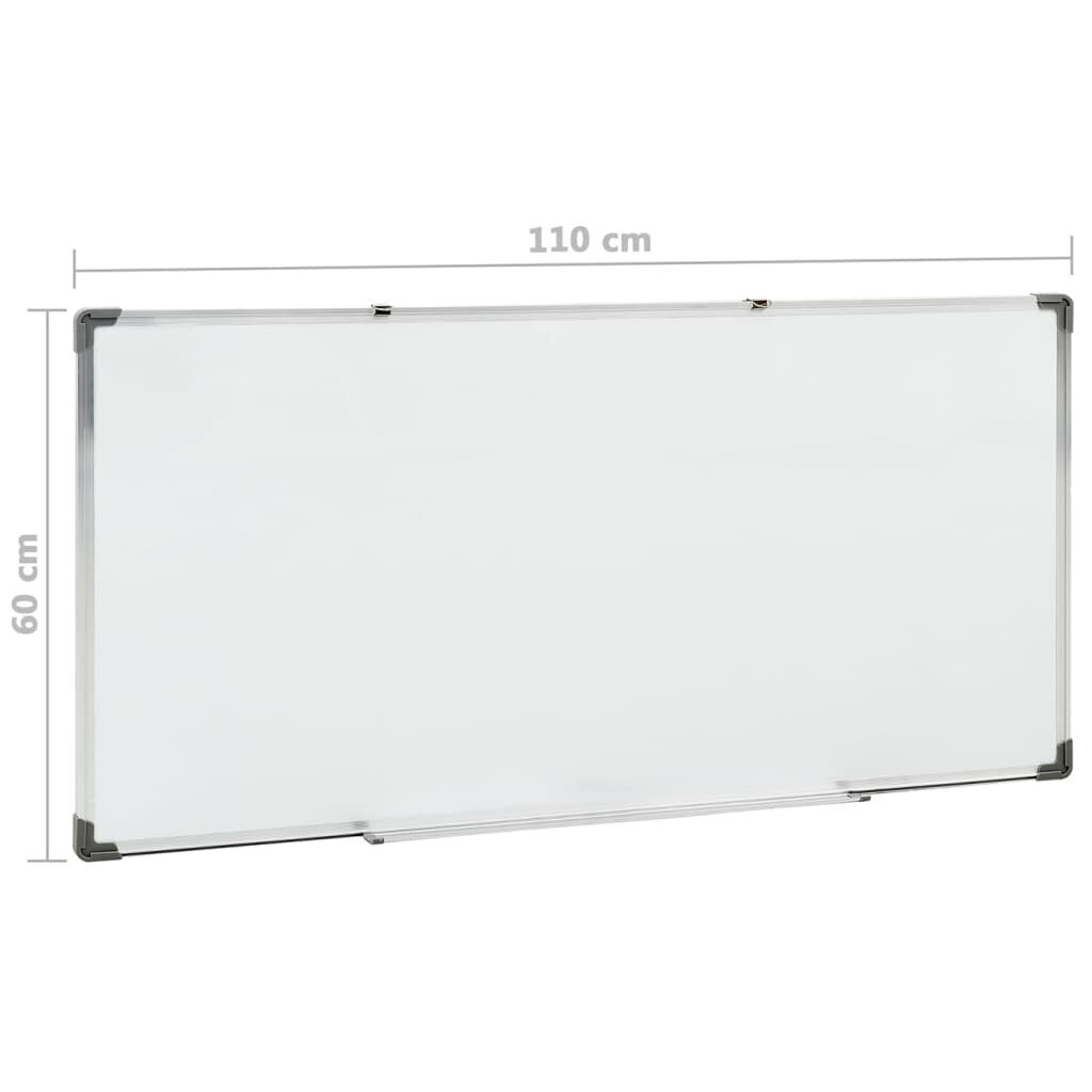 vidaXL Magneettinen tussitaulu valkoinen 110x60 cm teräs hinta ja tiedot | Toimistotarvikkeet | hobbyhall.fi