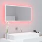vidaXL LED-kylpyhuonepeili korkeakiilto valkoinen 90x8,5x37 cm akryyli hinta ja tiedot | Kylpyhuonepeilit | hobbyhall.fi