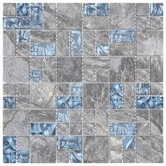 vidaXL Mosaiikkilaatat 11 kpl siniharmaa 30x30 cm lasi hinta ja tiedot | Seinälaatat | hobbyhall.fi
