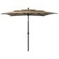vidaXL 3-tasoinen aurinkovarjo alumiinitanko harmaanruskea 2,5x2,5 m hinta ja tiedot | Aurinkovarjot ja markiisit | hobbyhall.fi