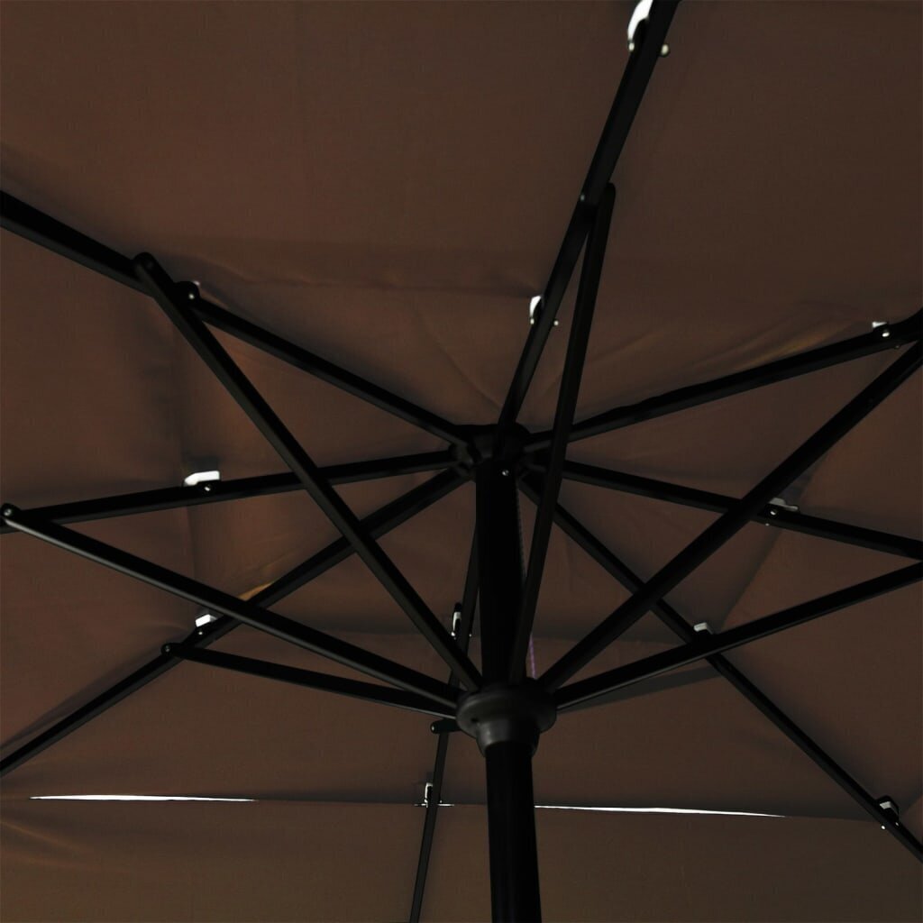 vidaXL 3-tasoinen aurinkovarjo alumiinitanko harmaanruskea 2,5x2,5 m hinta ja tiedot | Aurinkovarjot ja markiisit | hobbyhall.fi