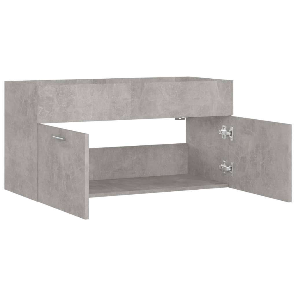 vidaXL Allaskaappi betoninharmaa 90x38,5x46 cm lastulevy hinta ja tiedot | Kylpyhuonekaapit | hobbyhall.fi