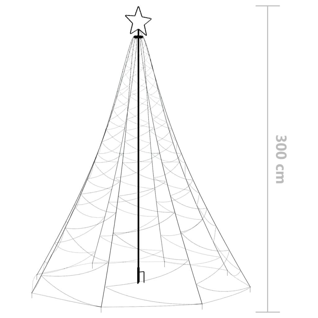 vidaXL Joulukuusi metallitolpalla 500 LED-valoa lämmin valkoinen 3 m hinta ja tiedot | Joulukuuset ja kranssit | hobbyhall.fi