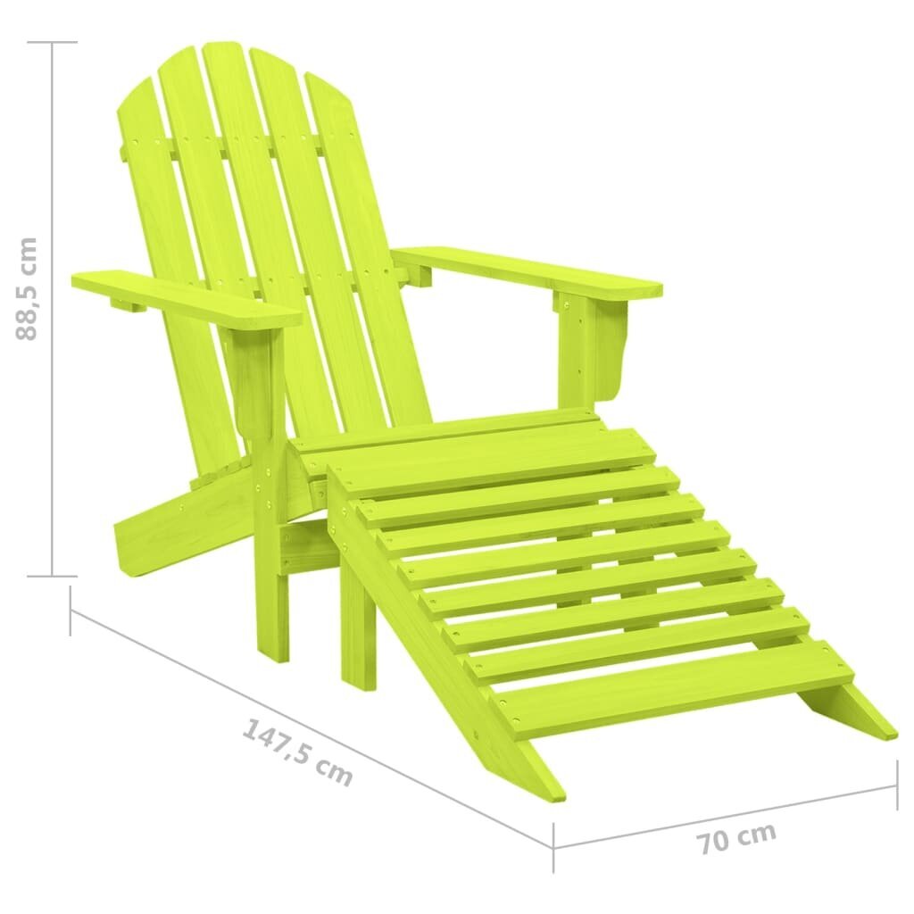 vidaXL Adirondack-puutarhatuoli rahilla täysi kuusi vihreä hinta ja tiedot | Puutarhatuolit | hobbyhall.fi