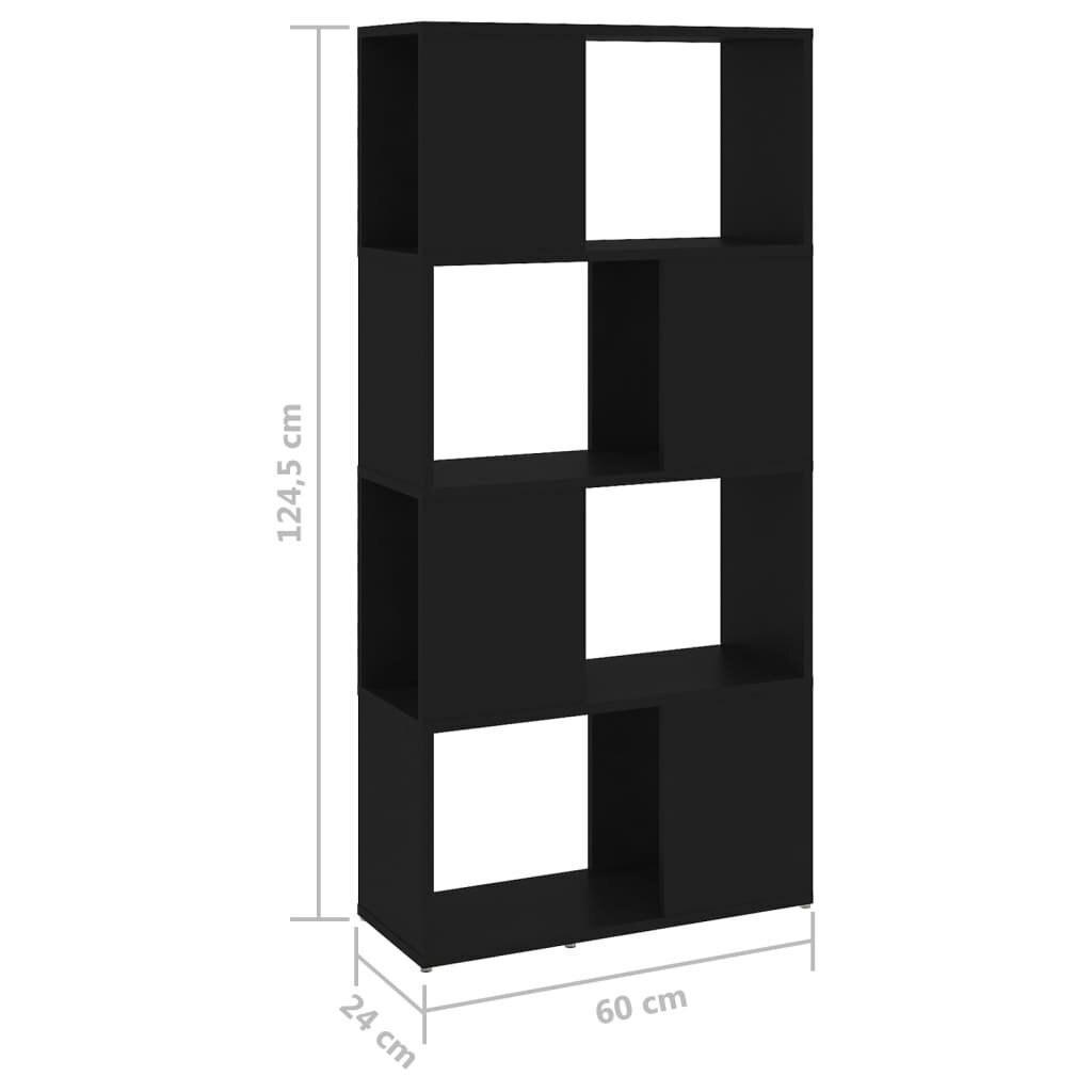 vidaXL Kirjahylly/tilanjakaja musta 60x24x124,5 cm lastulevy hinta ja tiedot | Hyllyt | hobbyhall.fi