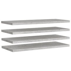 vidaXL Kelluvat seinähyllyt 4 kpl betoninharmaa 90x23,5x3,8 cm MDF hinta ja tiedot | Hyllyt | hobbyhall.fi