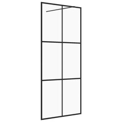 vidaXL Walk-in suihkun seinäke kirkas ESG-lasi 100x195 cm musta hinta ja tiedot | Suihkuseinät ja -ovet | hobbyhall.fi