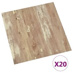vidaXL Itsekiinnittyvät lattialankut 20 kpl PVC 1,86 m² ruskea hinta ja tiedot | Lattialaatat | hobbyhall.fi