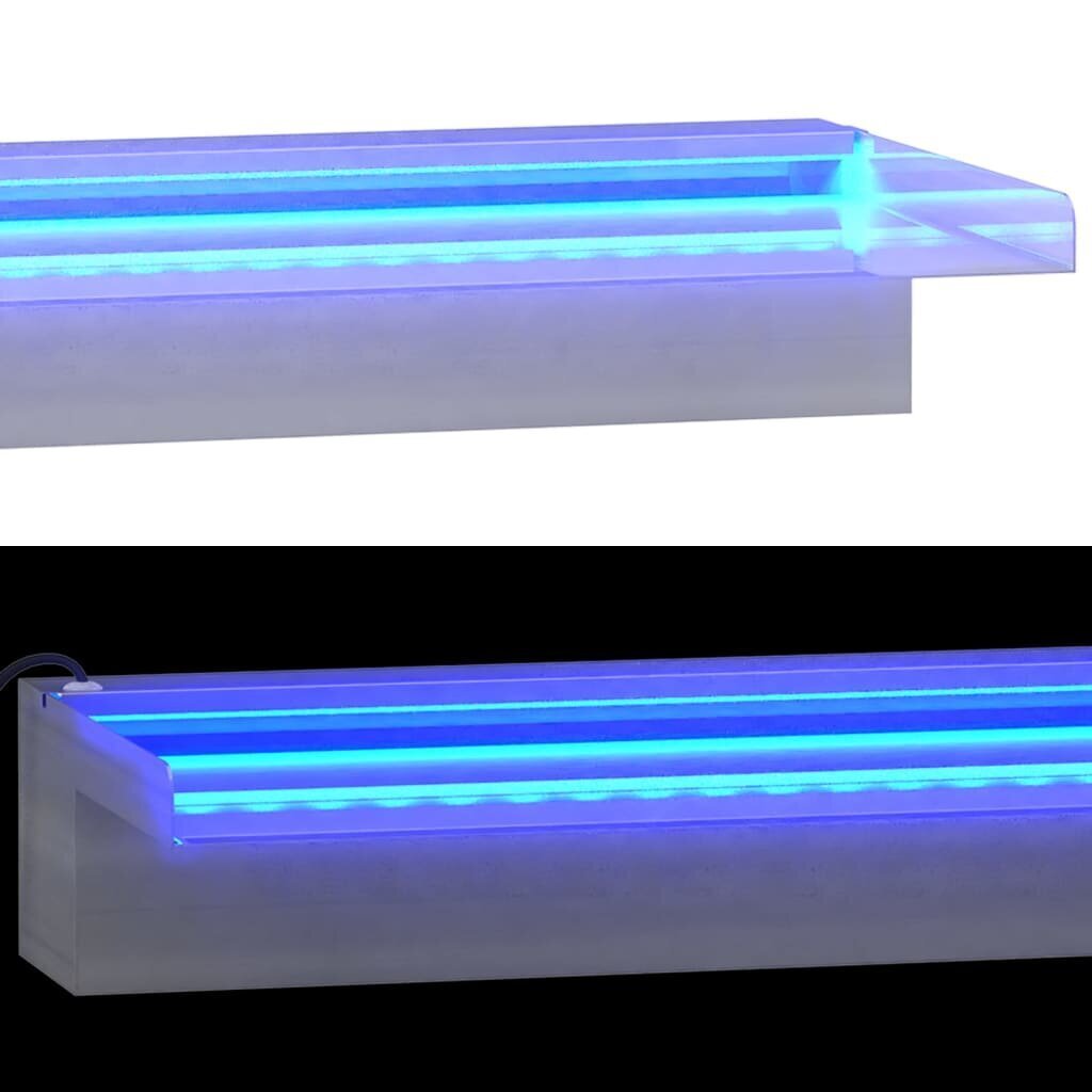 vidaXL Vesiputous RGB LED-valoilla ruostumaton teräs 45 cm hinta ja tiedot | Puutarhakoristeet | hobbyhall.fi