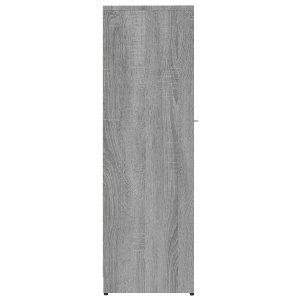 vidaXL Kylpyhuoneen kaappi harmaa Sonoma 30x30x95 cm tekninen puu hinta ja tiedot | Kylpyhuonekaapit | hobbyhall.fi