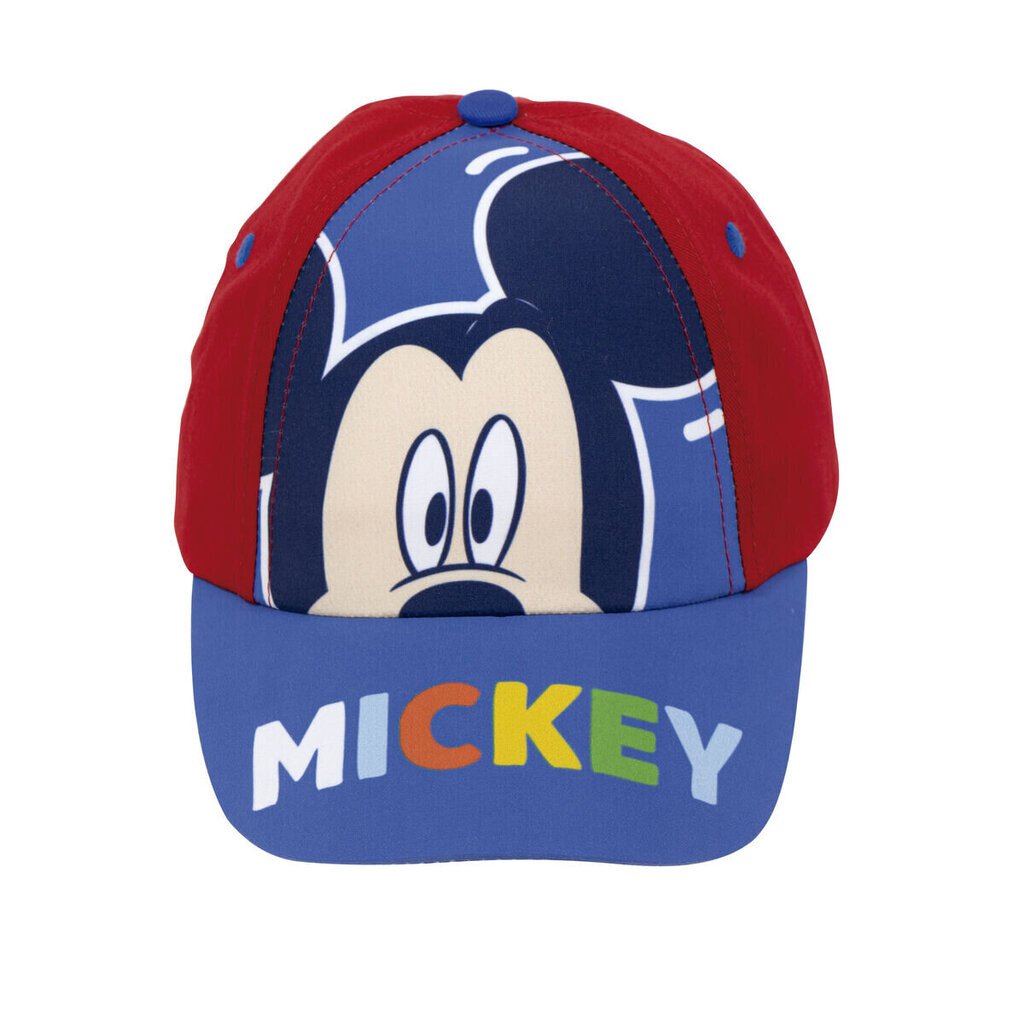 Lasten lippalakki Mickey Mouse Happy smiles Sininen Punainen (48-51 cm) hinta ja tiedot | Poikien hatut, huivit ja käsineet | hobbyhall.fi