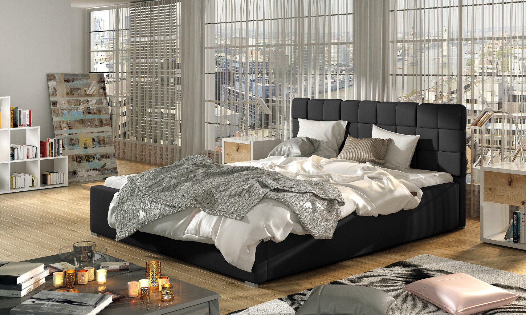Sänky Grand MD, 160 x 200 cm, musta hinta ja tiedot | Sängyt | hobbyhall.fi
