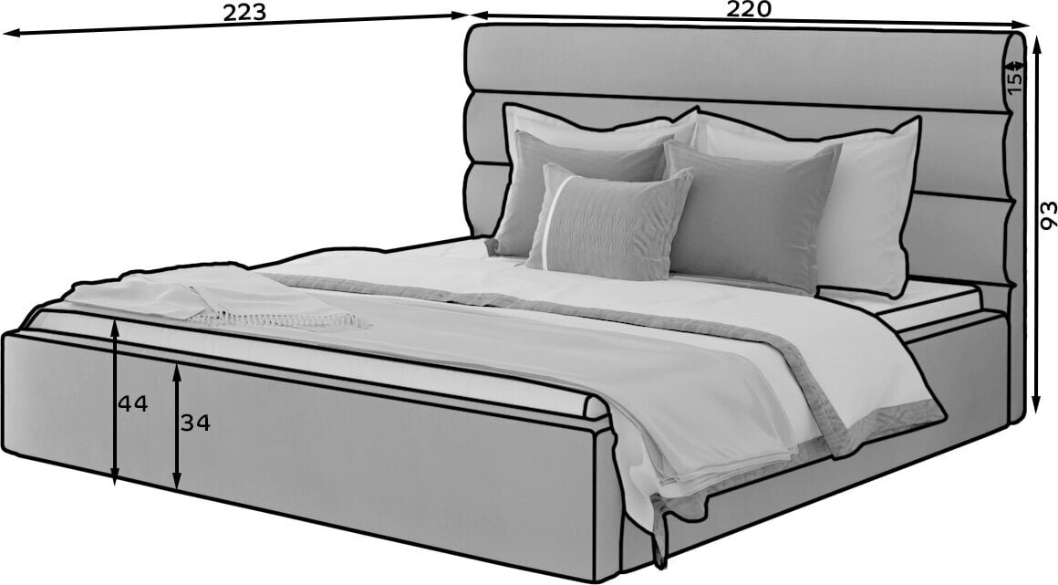 Sänky NORE Caramel 19, 200x200cm, tummanruskea hinta ja tiedot | Sängyt | hobbyhall.fi