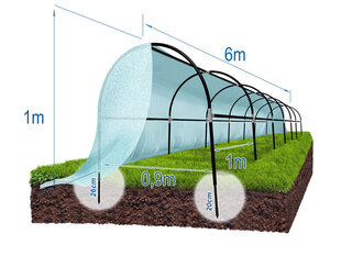 Vahvistettu kasvatushuppu, kateharso, 6 m hinta ja tiedot | Kasvihuoneet | hobbyhall.fi