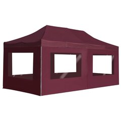 vidaXL Kokoontaittuva juhlateltta seinillä alumiini 6x3 m viininpun. hinta ja tiedot | Puutarhapaviljongit | hobbyhall.fi