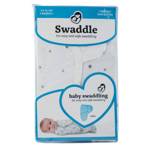 Kapalo SwaddleMe Little Star 40478, valkoinen, L, 3+ kk hinta ja tiedot | Vauvan hoitoalustat ja tekstiilit | hobbyhall.fi