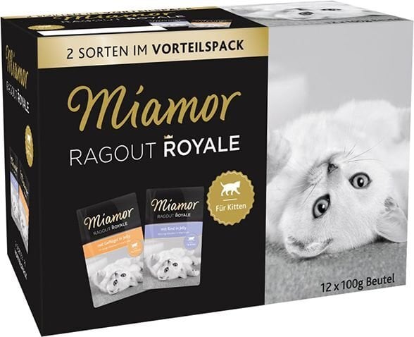 Miamor täysravinto nuorille kissoille siipikarjaa ja naudanlihaa, 12x100 g hinta ja tiedot | Kissanruoka | hobbyhall.fi