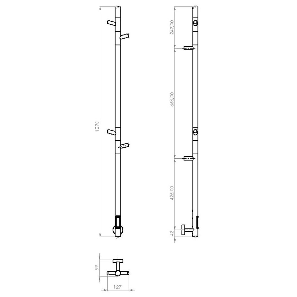 Sähköinen pyyhekuivain Telvel, 150x1400 mm hinta ja tiedot | Kylpyhuoneen patterit ja pyyhekuivaimet | hobbyhall.fi