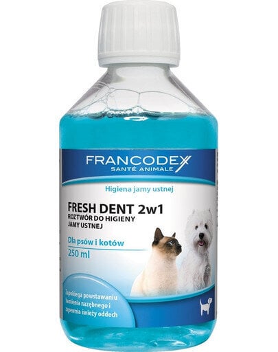 Suuvesi koirille ja kissoille Francodex Fresh Dent, 250 ml hinta ja tiedot | Eläinten hoitotuotteet | hobbyhall.fi