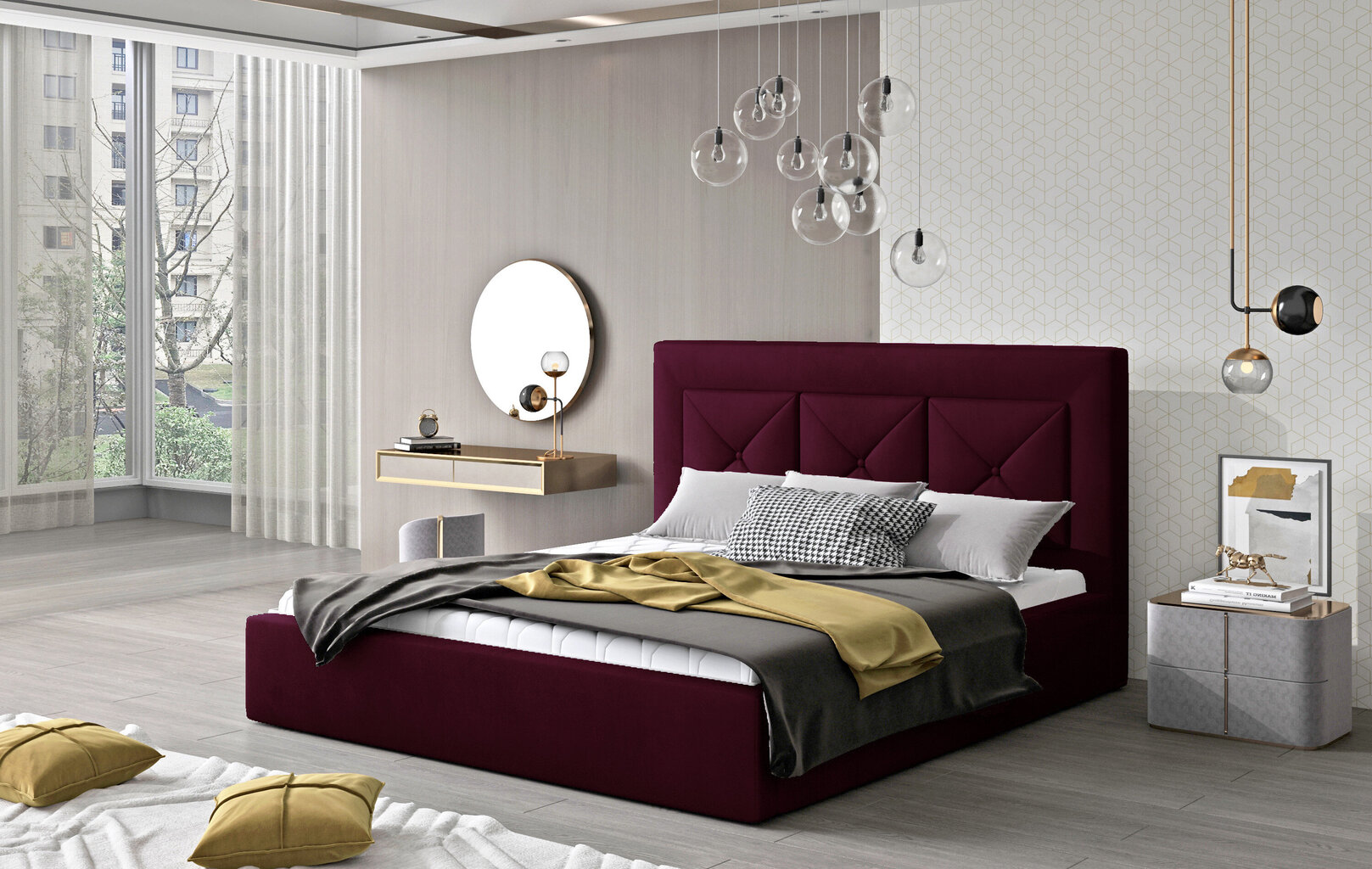 Sänky NORE Cloe 13, 200 x 200 cm, violetti hinta ja tiedot | Sängyt | hobbyhall.fi