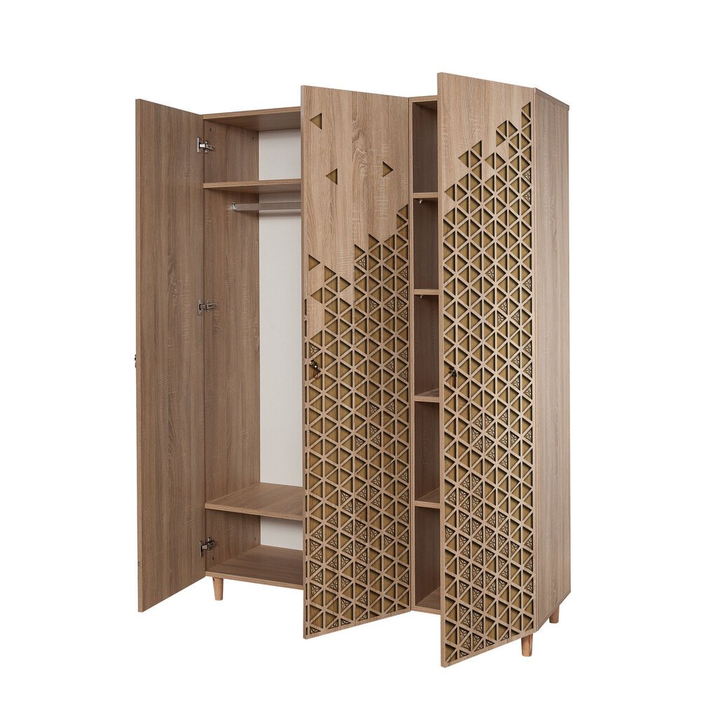 Vaatekaappi Kalune Design Wardrobe 863 (VI), 135 cm, tammi/keltainen hinta ja tiedot | Kaapit | hobbyhall.fi