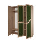 Vaatekaappi Kalune Design Wardrobe 863 (I), 135 cm, tammi/tummanvihreä hinta ja tiedot | Kaapit | hobbyhall.fi