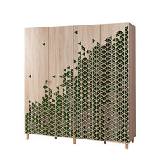 Vaatekaappi Kalune Design Wardrobe 863 (II), 180 cm, tammi/vihreä hinta ja tiedot | Kaapit | hobbyhall.fi