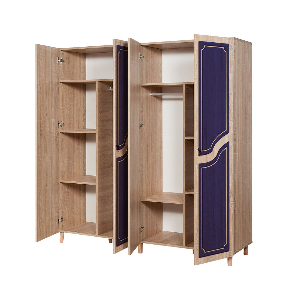 Vaatekaappi Kalune Design Wardrobe 863 (II), 180 cm, tammi/tummansininen hinta ja tiedot | Kaapit | hobbyhall.fi