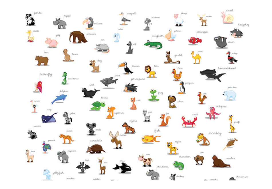 Valokuvatapetti - animals (for children) 350x270 cm hinta ja tiedot | Valokuvatapetit | hobbyhall.fi