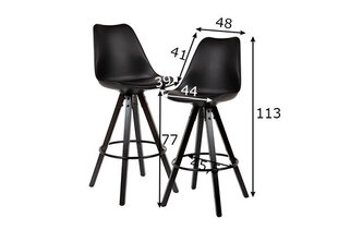 2 baarituolin sarja Wohnling WL6.126, musta hinta ja tiedot | Ruokapöydän tuolit | hobbyhall.fi