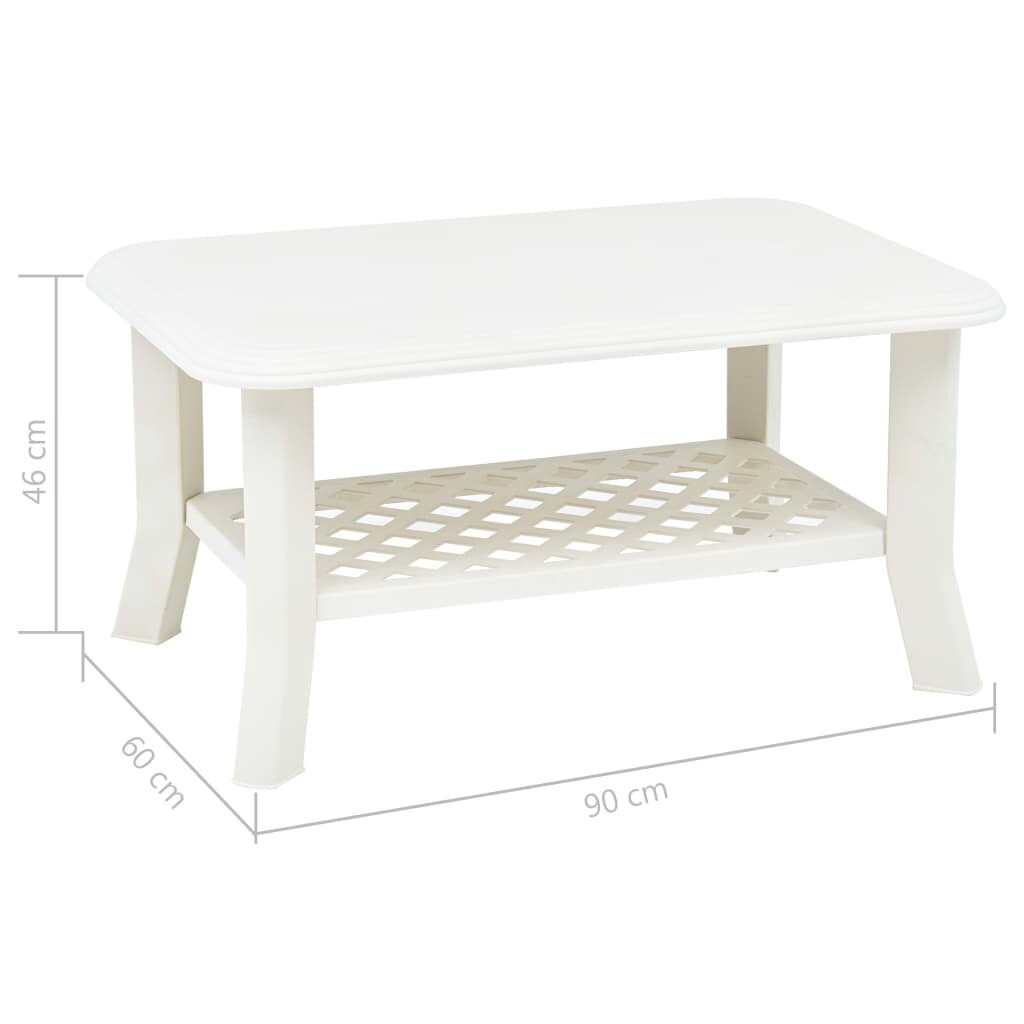 vidaXL Sohvapöytä valkoinen 90x60x46 cm muovi hinta ja tiedot | Sohvapöydät | hobbyhall.fi