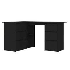 vidaXL Kulmapöytä musta 145x100x76 cm lastulevy hinta ja tiedot | Tietokonepöydät ja työpöydät | hobbyhall.fi