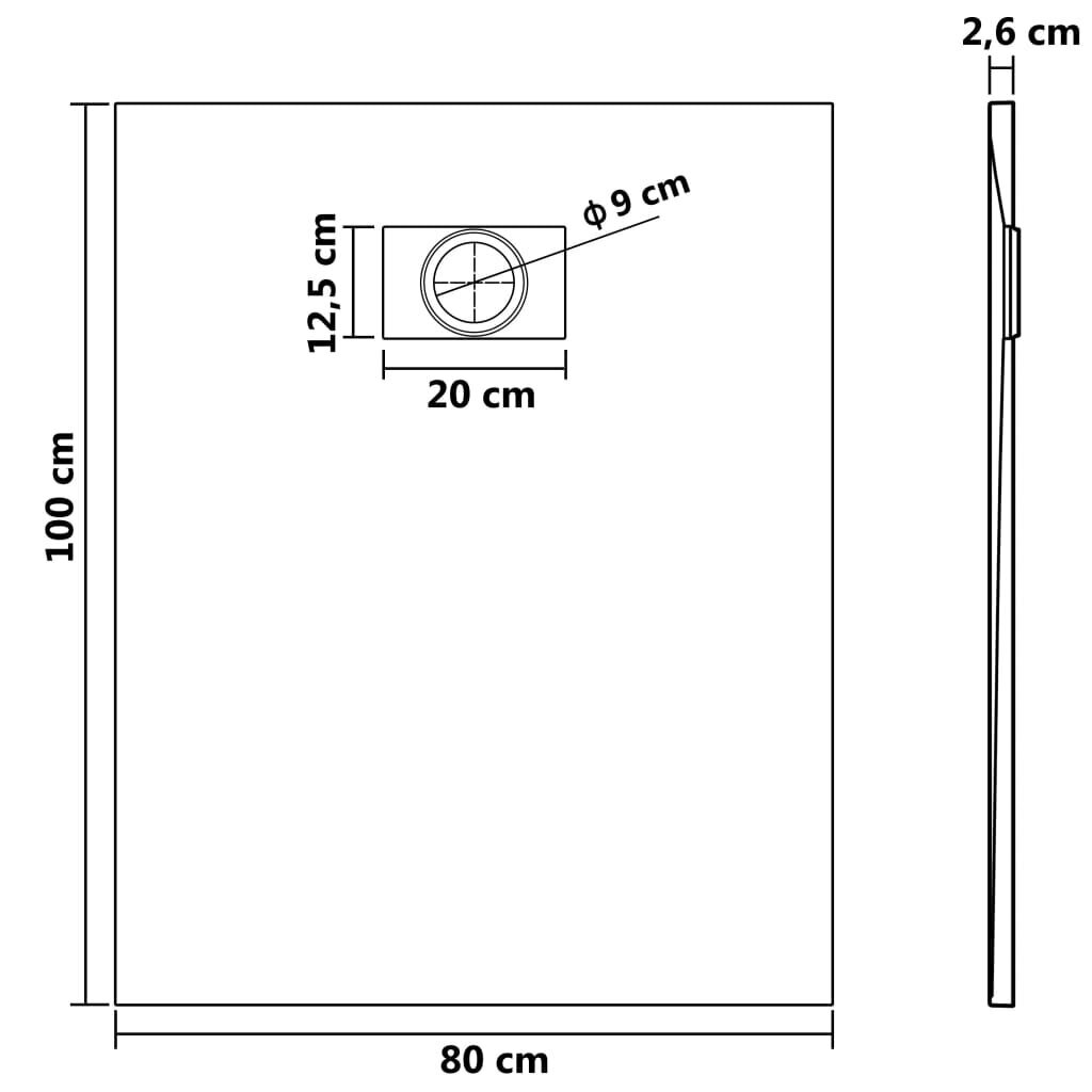 vidaXL Suihkualusta 100x80 cm SMC musta hinta ja tiedot | Suihkualtaat | hobbyhall.fi