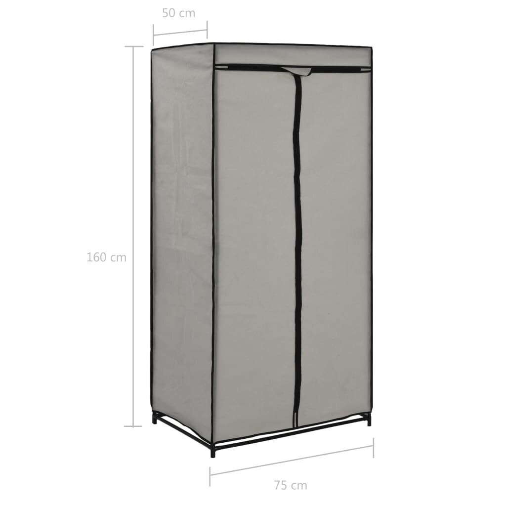 vidaXL Vaatekaapit 2 kpl harmaa 75x50x160 cm hinta ja tiedot | Kaapit | hobbyhall.fi