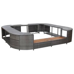 vidaXL Porealtaan reunus neliö harmaa 268x268x55 cm polyrottinki hinta ja tiedot | Uima-allastarvikkeet | hobbyhall.fi