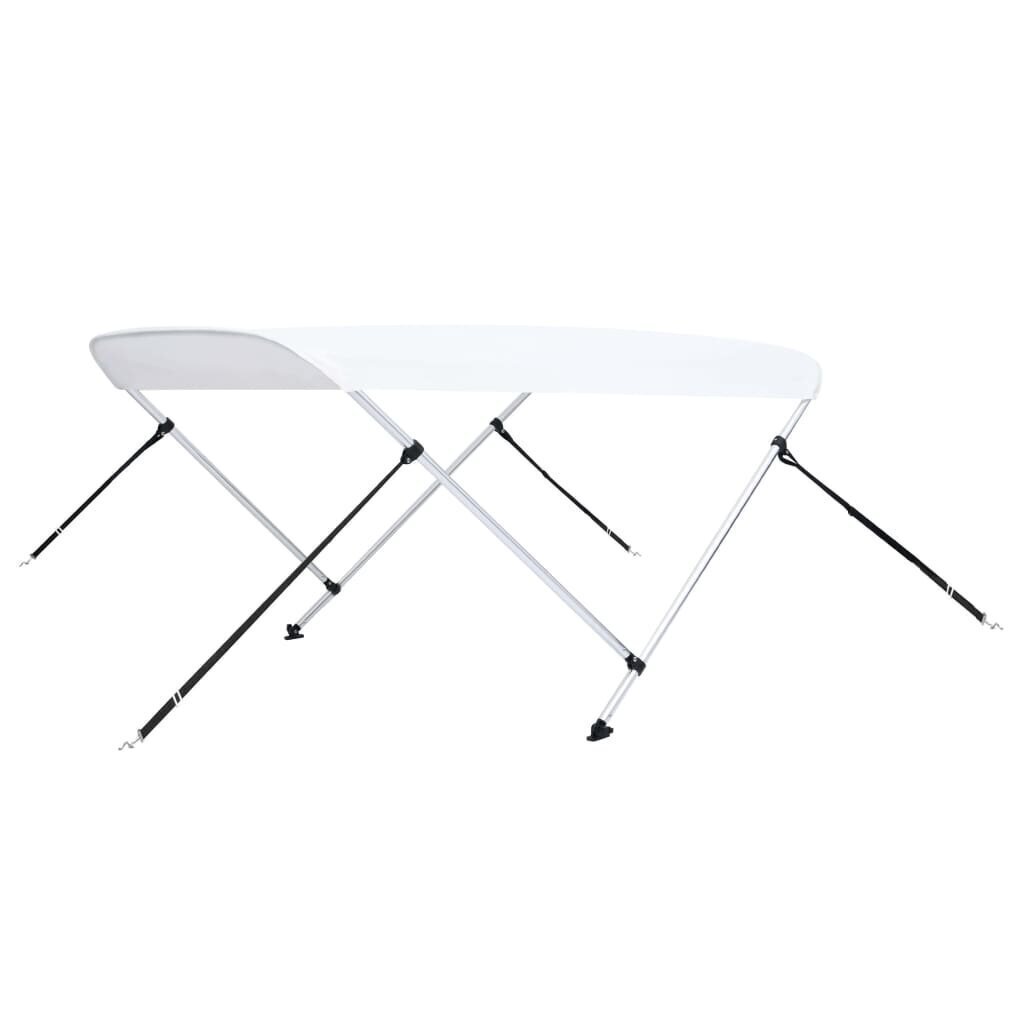 vidaXL 2-kaarinen bimini-kate valkoinen 180x130x110 cm hinta ja tiedot | Lisävarusteet veneisiin ja kajakkeihin | hobbyhall.fi