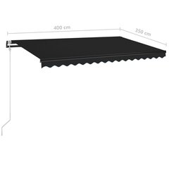 vidaXL Automaattisesti sisäänkelattava markiisi 400x350 cm antrasiitti hinta ja tiedot | Aurinkovarjot ja markiisit | hobbyhall.fi