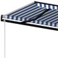 vidaXL Automaattisesti sisäänkelattava markiisi 400x350 cm sinivalk. hinta ja tiedot | Aurinkovarjot ja markiisit | hobbyhall.fi