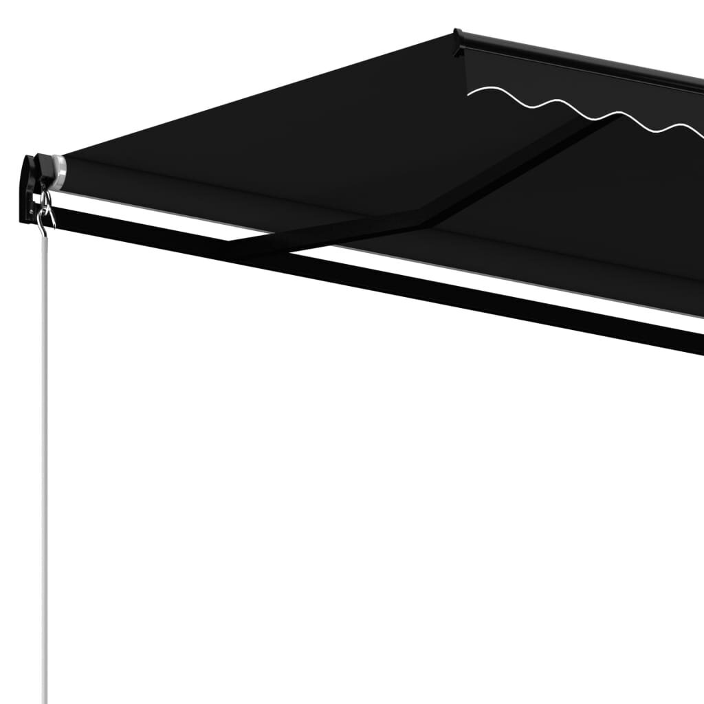 vidaXL Manuaalisesti sisäänkelattava markiisi 400x350 cm antrasiitti hinta ja tiedot | Aurinkovarjot ja markiisit | hobbyhall.fi