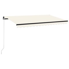 vidaXL Manuaalisesti sisäänkelattava markiisi 400x350 cm kerma hinta ja tiedot | Aurinkovarjot ja markiisit | hobbyhall.fi