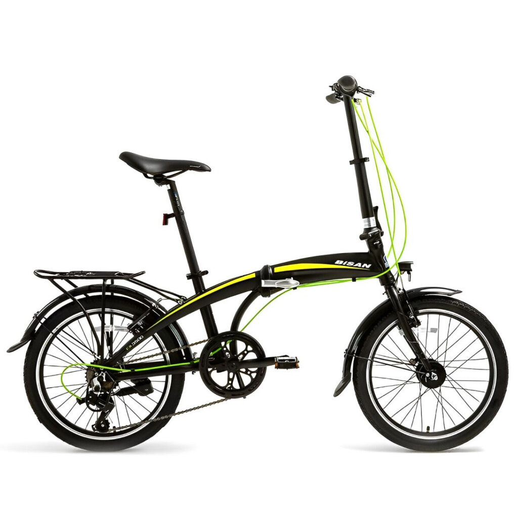 Taitettava pyörä Bisan 20 FX3500 TRN (PR10010406) musta/keltainen hinta ja tiedot | Polkupyörät | hobbyhall.fi