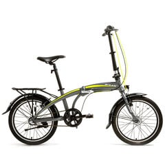 Taitettava pyörä Bisan 20 FX3500 NX3 (PR10010408) harmaa/keltainen hinta ja tiedot | Polkupyörät | hobbyhall.fi