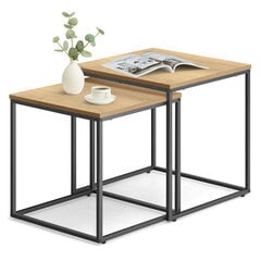 2 kahvipöydän setti Leobert, ruskea/musta hinta ja tiedot | Sohvapöydät | hobbyhall.fi