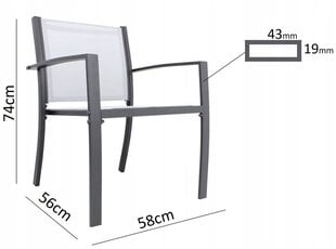 Sukraunama sodo kėdė ANH0877, 54x55x86 cm, pilka hinta ja tiedot | Puutarhatuolit | hobbyhall.fi