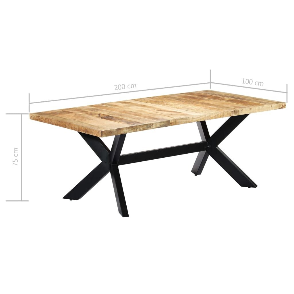 vidaXL Ruokapöytä mangopuu 200x100x75 hinta ja tiedot | Ruokapöydät | hobbyhall.fi