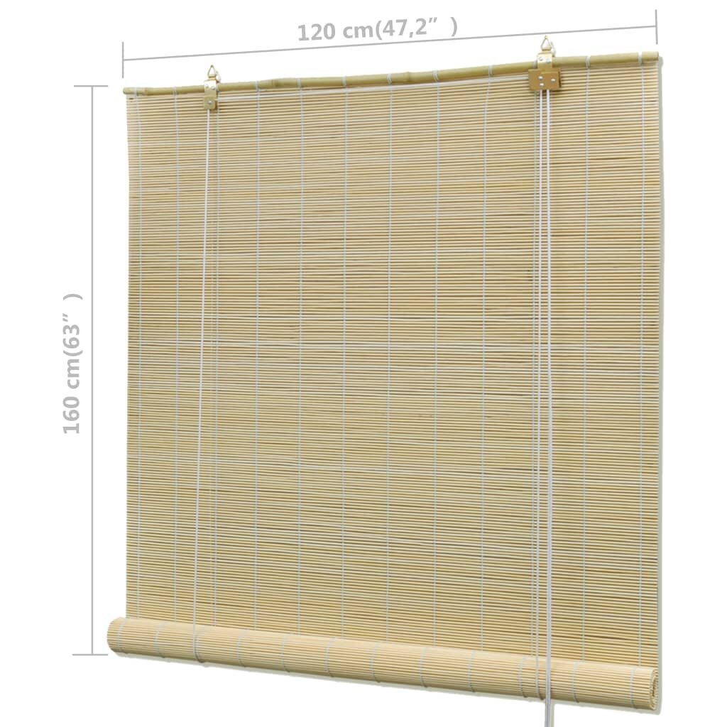 vidaXL Luonnolliset bambu rullaverhot 120 x 160 cm hinta ja tiedot | Kaihtimet | hobbyhall.fi